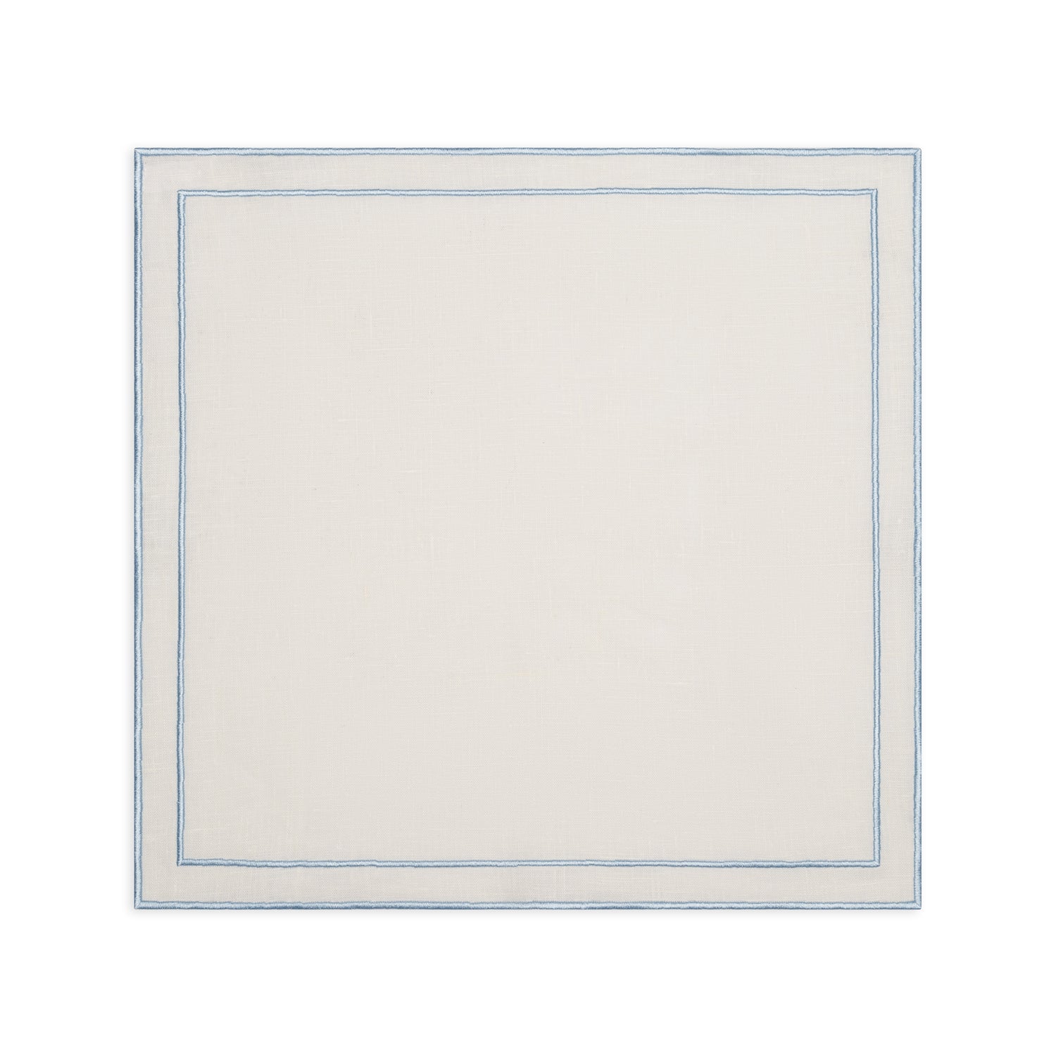 Evergreen napkin | White linen with light blue - set of 2