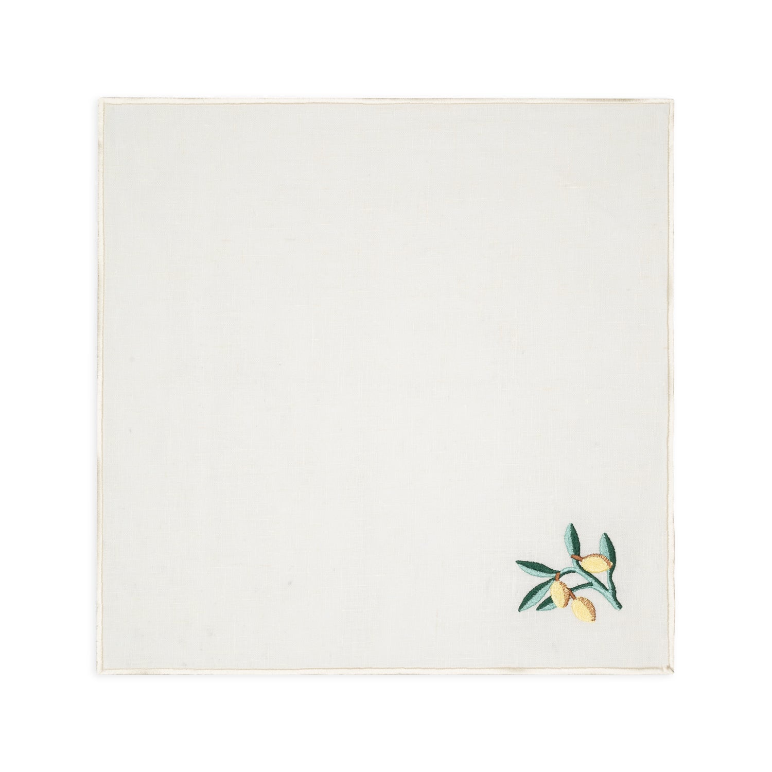 Evergreen Napkin | Lemon embroidery - set of 2