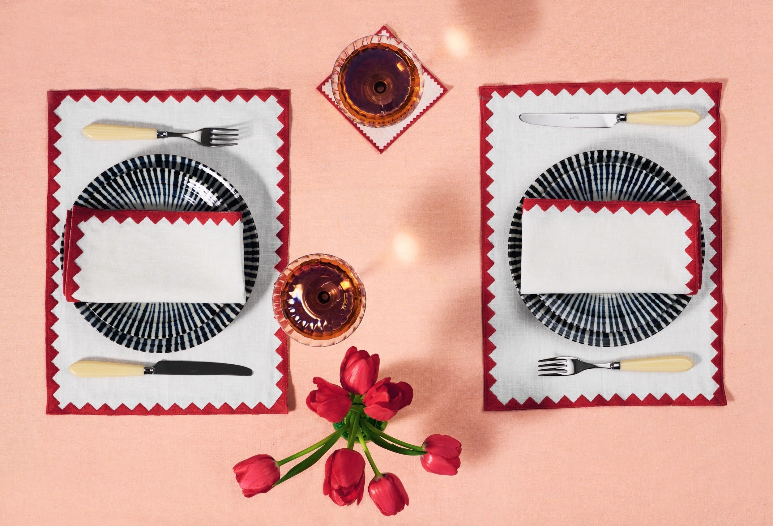 Ziggy Cocktail Napkin | Ruby Red - set of 2