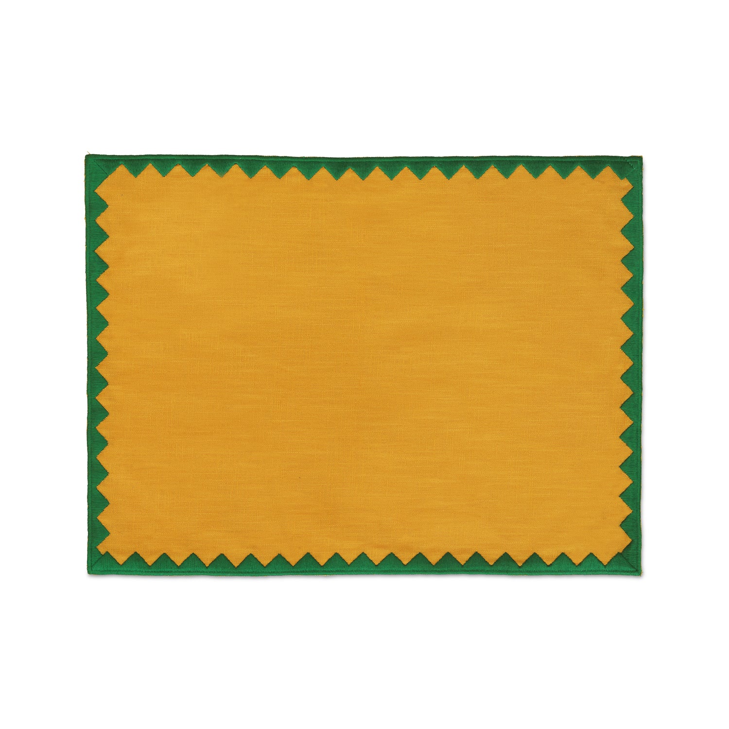 Ziggy Placemat | Tuscan Yellow and Palm Green - set of 2