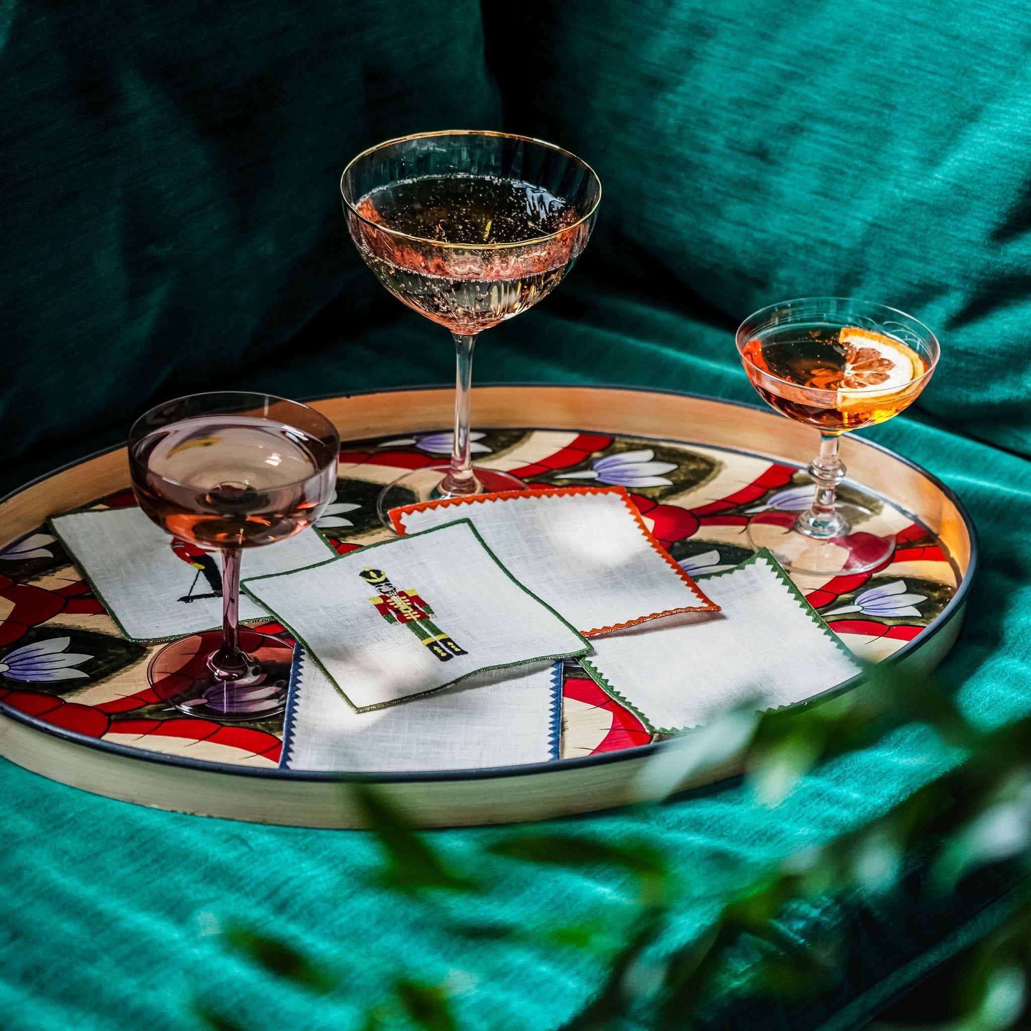 Ziggy Cocktail Napkin | Dark Green - Set of 2