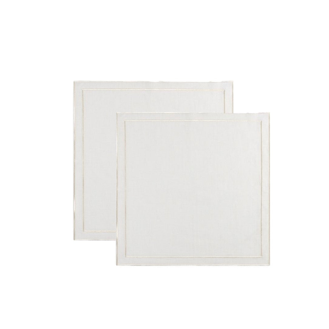 Evergreen Napkin | White Linen - set of 2