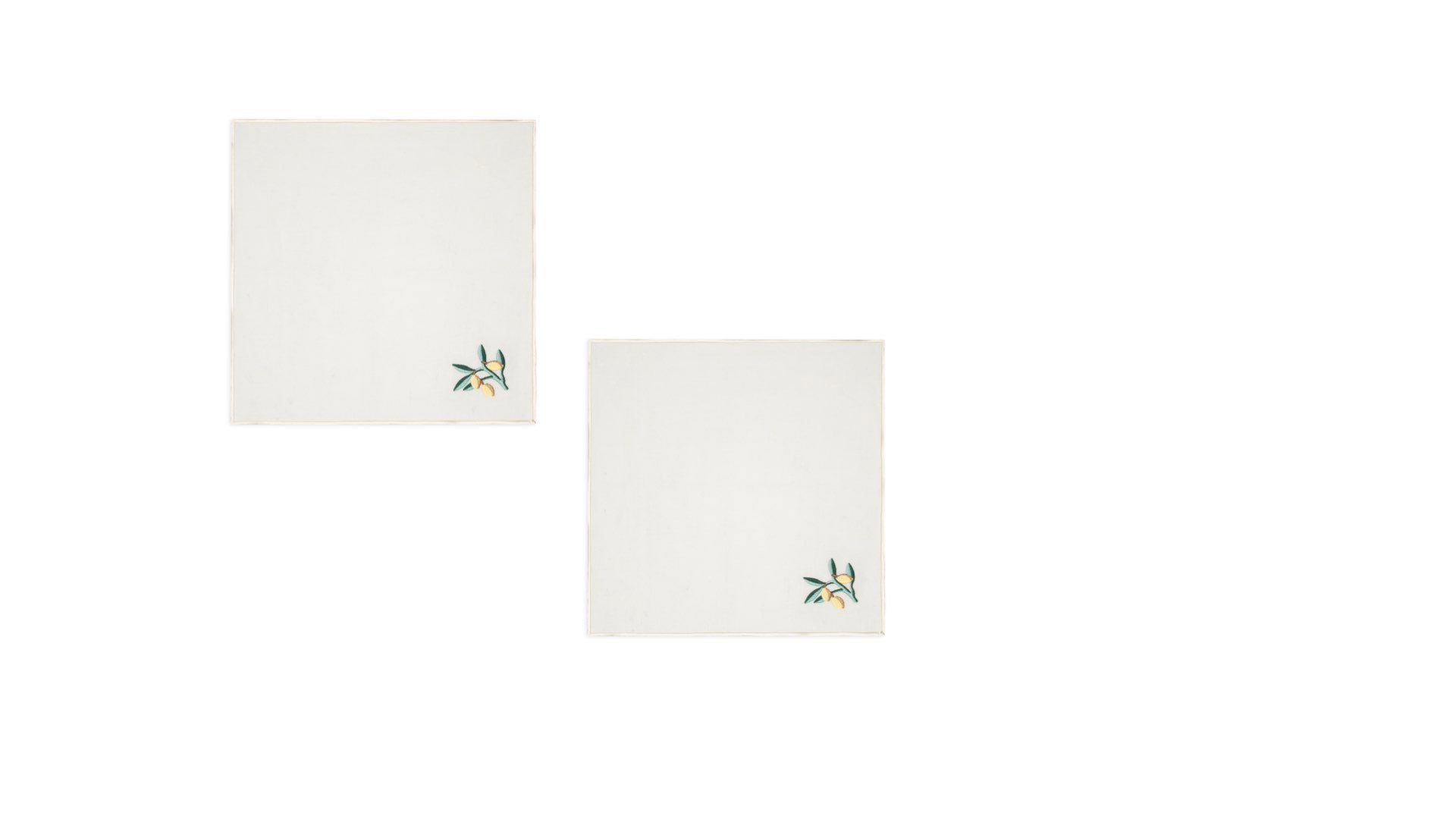 Evergreen Napkin | Lemon embroidery - set of 2