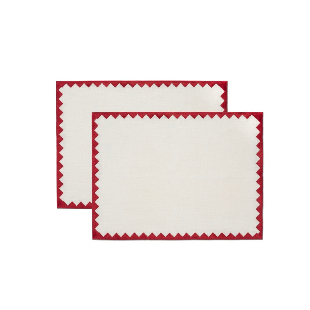 Ziggy Placemat | Ruby red - set of 2