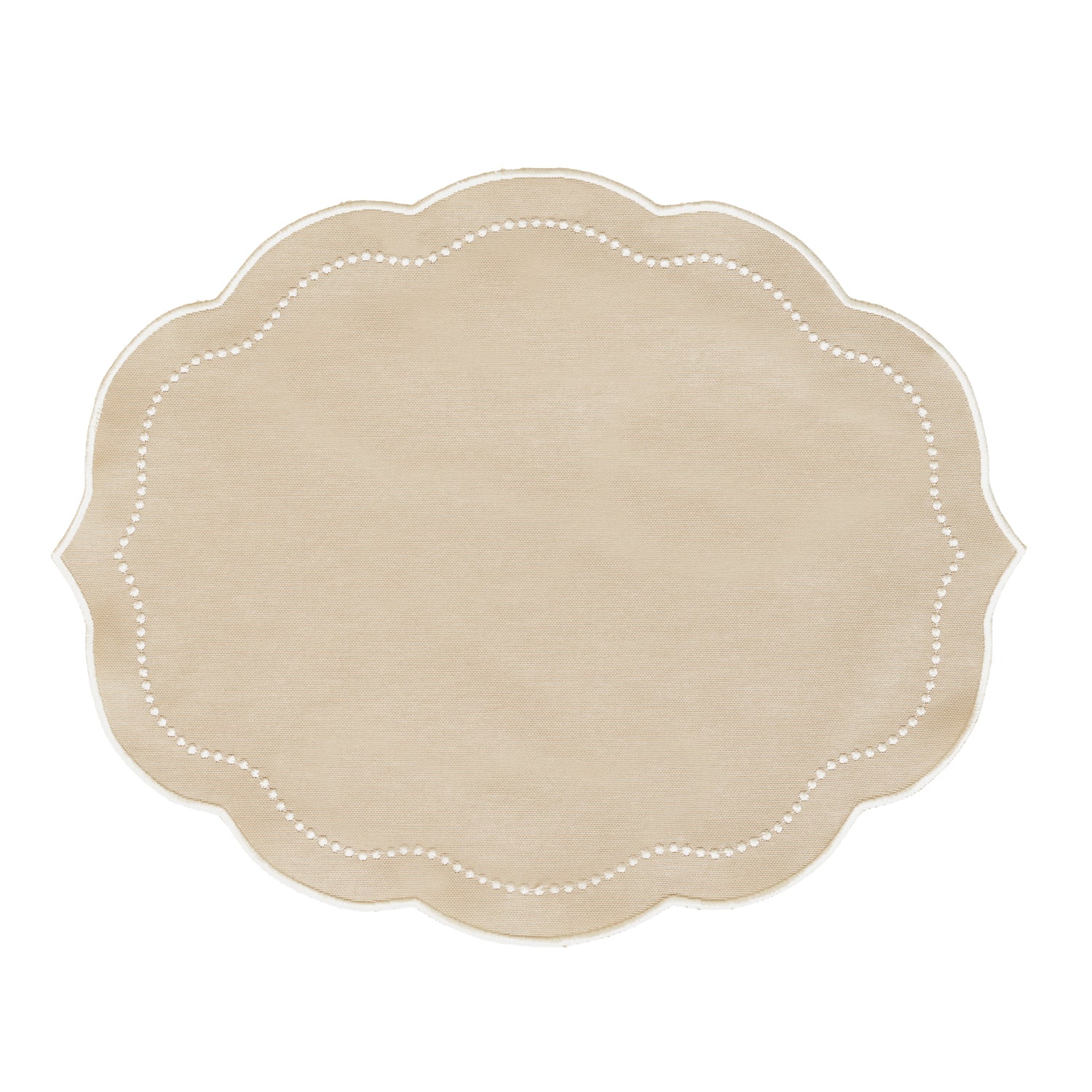 PEARL PLACEMAT | CHAMPAGNE BEIGE WITH WHITE -  SET OF 4