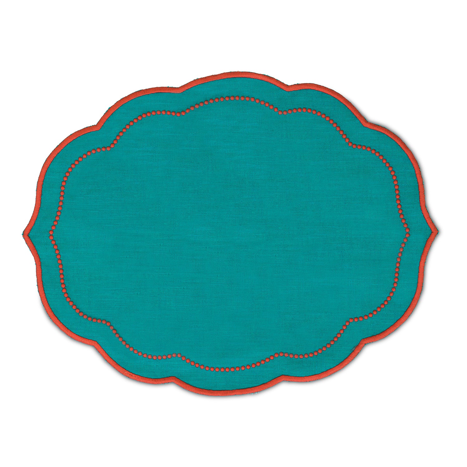 Pearl Placemat | Azur Blue and Burnt Orange - set of 4