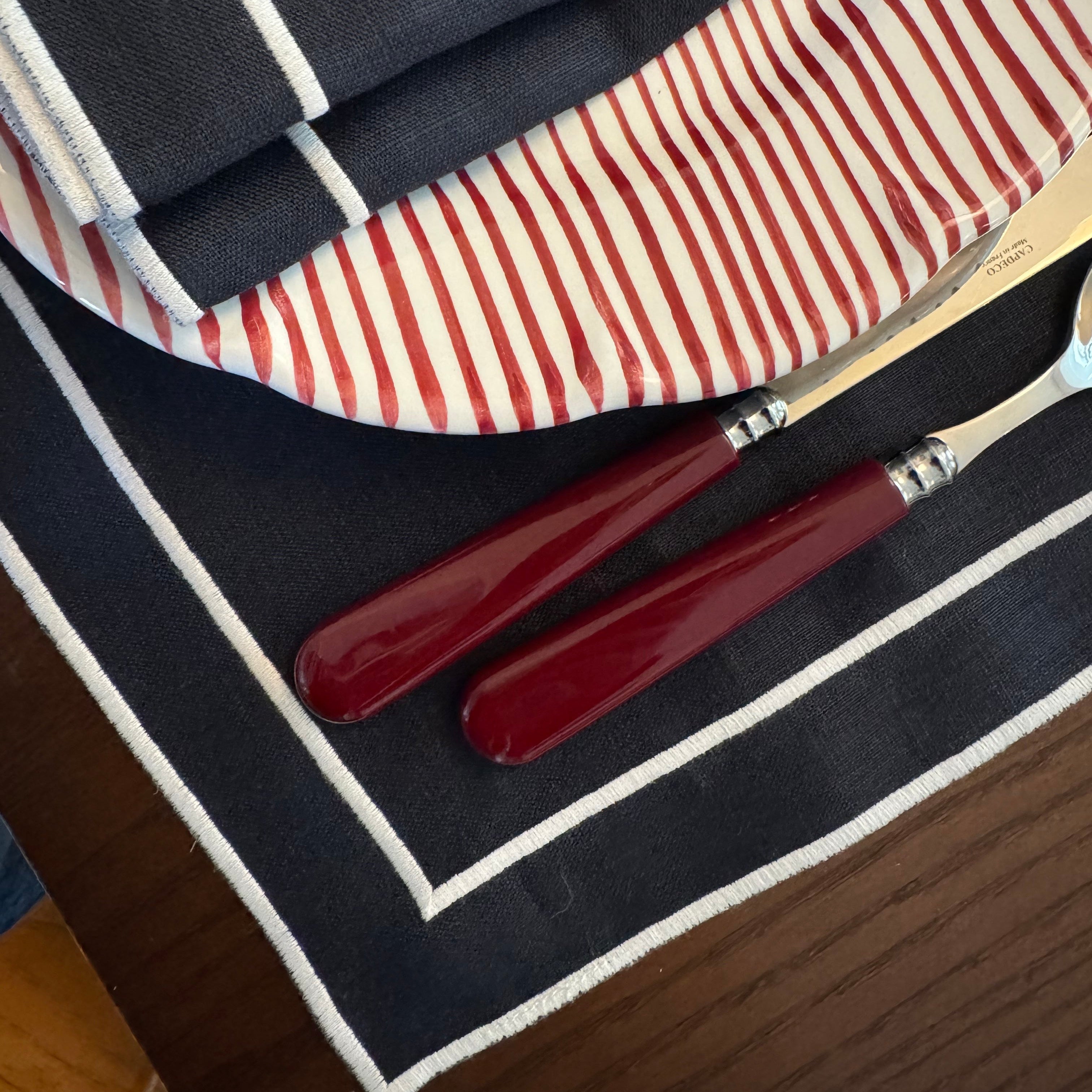 Evergreen Napkin| Midnight Blue with White — Set of 2 (Copy)