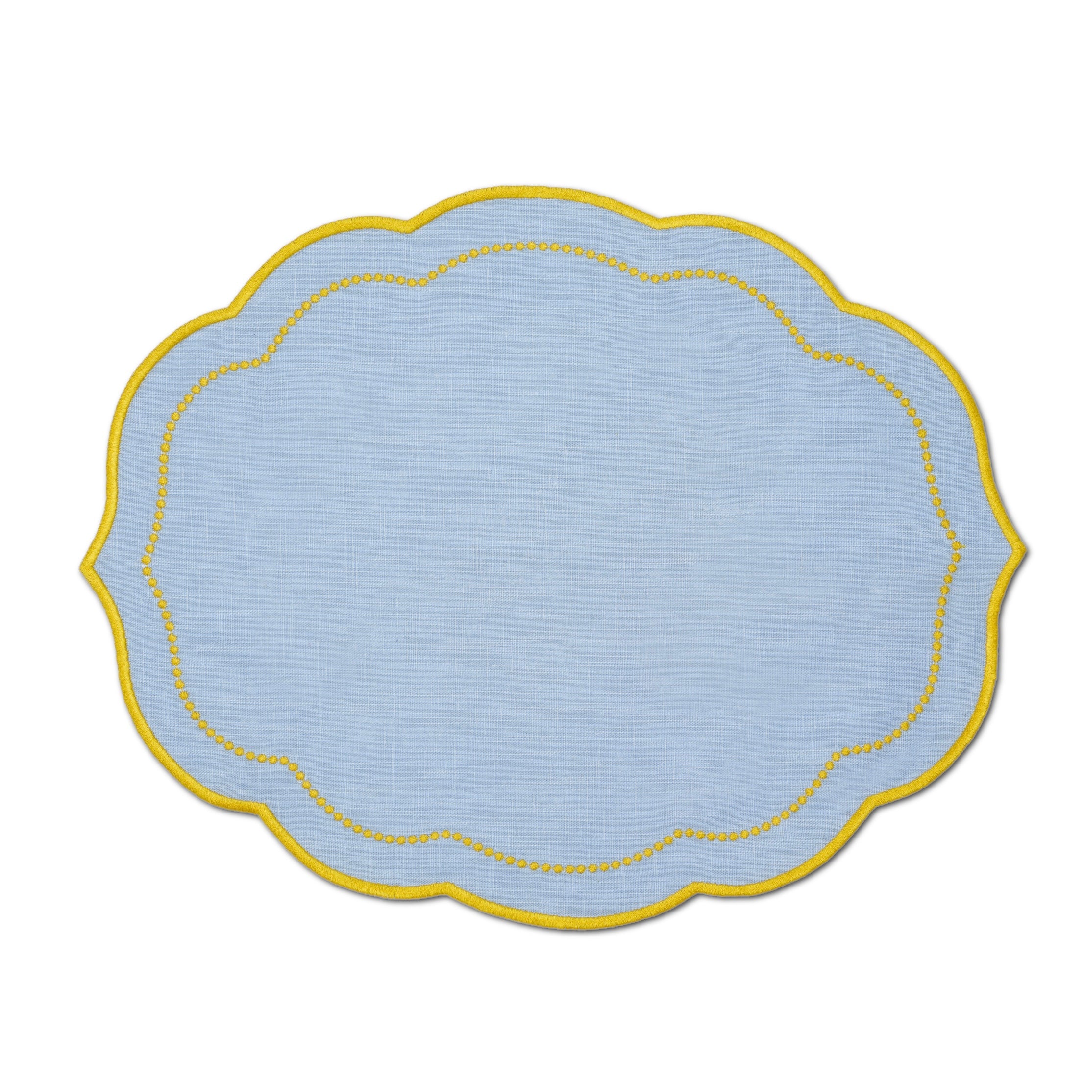 White Pearl Placemat | Blue Yellow - set of 4