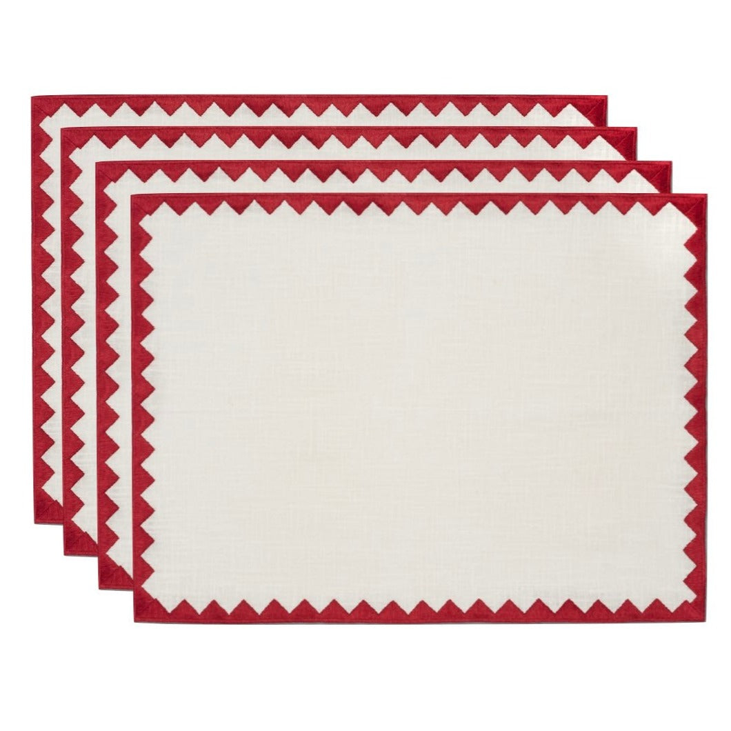 Ziggy Placemat | Ruby red - set of 4