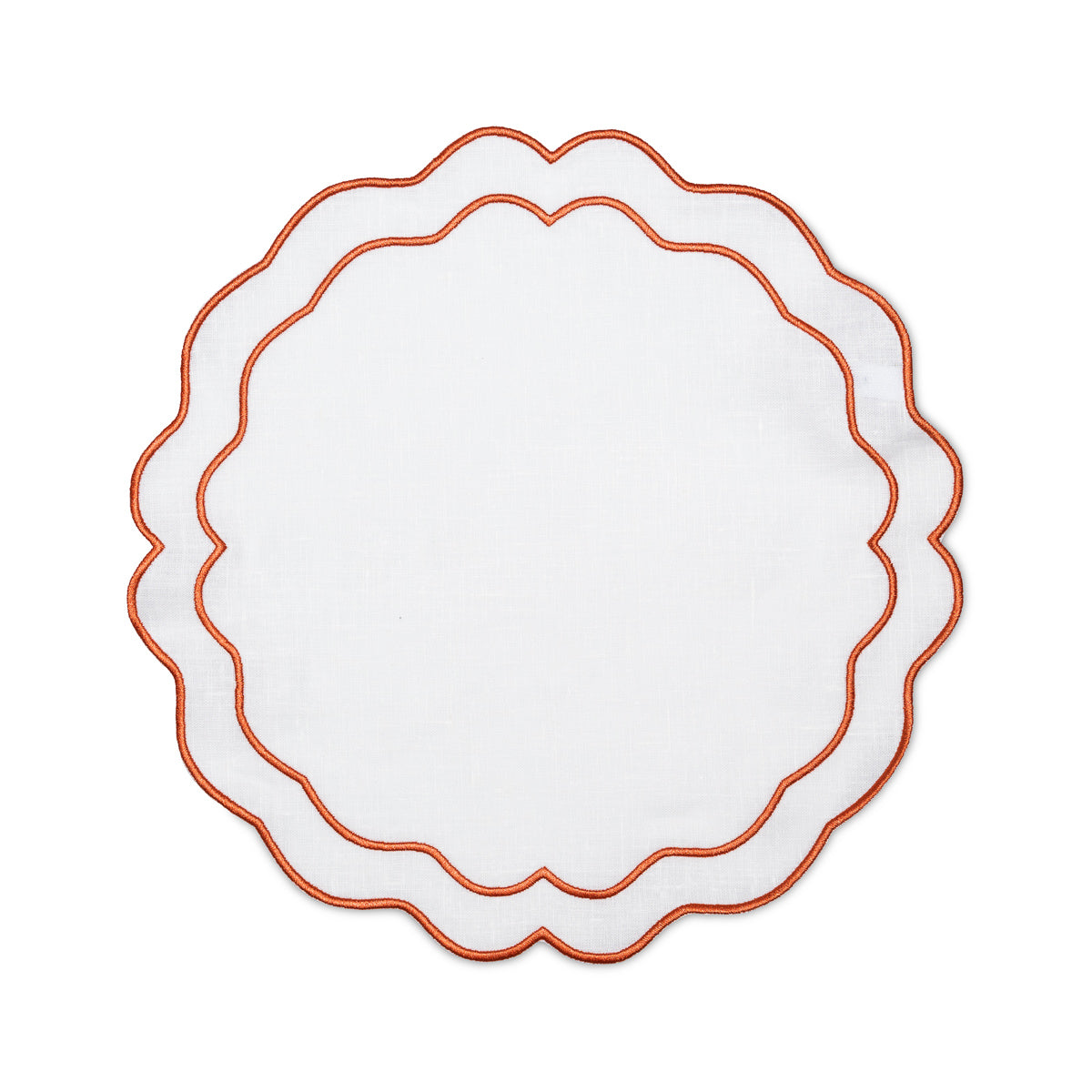 SEAFOLLY PLACEMAT | WHITE LINEN WITH BURNED ORANGE - SET OF 2